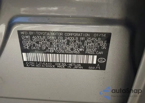 2014 Lexus Is 250 z USA, uszkodzony, nr VIN JTHBF1D25E5026983